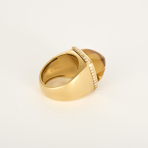 Bague 54 Fred Paris - Pain de Sucre - Moyen modèle - Bagueen or jaune et citrine 58 Facettes DV31019-1
