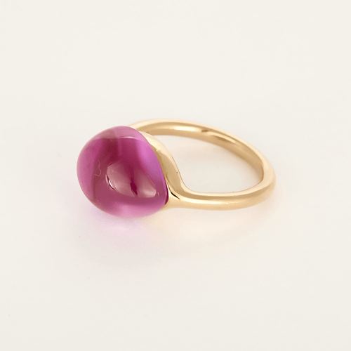Bague 50 Pomellato – Rouge Passion – Bague en or rose 9K et rubis synthétique. 58 Facettes DV31009-1