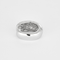 Paire de larges anneaux d'oreilles en or gris et diamants
