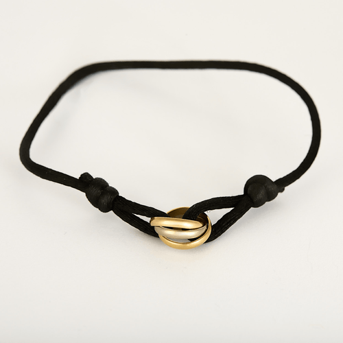 Bracelet Cartier - Trinity Bracelet trois or 18K et cordon 58 Facettes DV28077-9