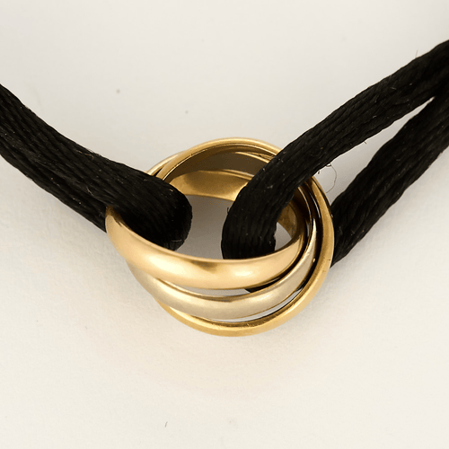 Bracelet Cartier - Trinity Bracelet trois or 18K et cordon 58 Facettes DV28077-9