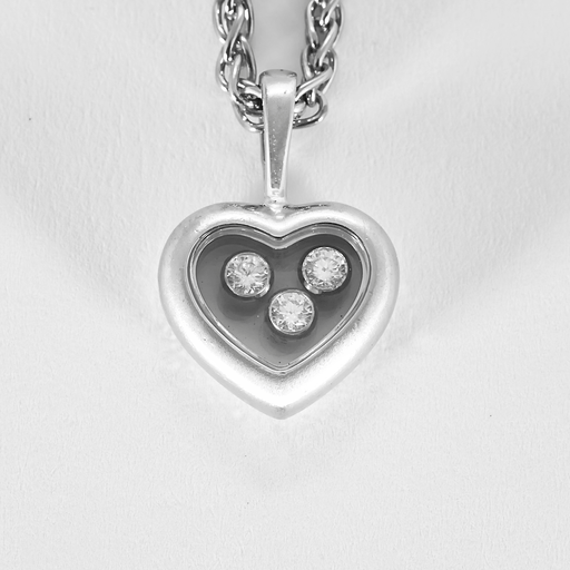 Collier Chopard - Happy Diamonds - Collier coeur en or blanc et diamants 58 Facettes DV16468-3