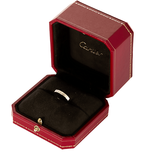 Bague Cartier - Bague jonc en platine et diamant 58 Facettes DV28534-2-49-2