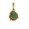Pendentif en or jaune, opale à fond noir et petits diamants