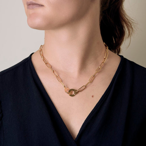Collier DINH VAN - Menottes R15 - Modèle XL - Collier en or jaune 58 Facettes DV27580-1