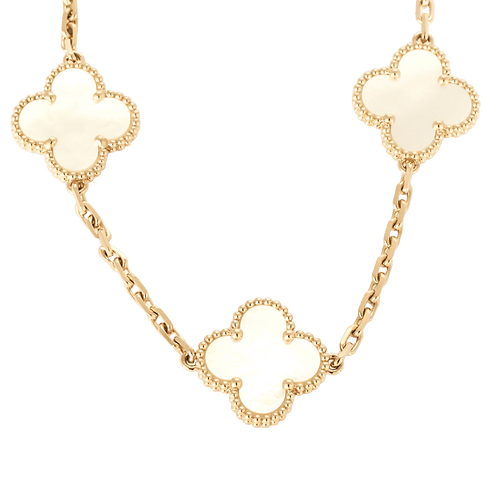 Van Cleef & Arpels - Vintage Alhambra - Sautoir 20 motifs or rose et nacre.
