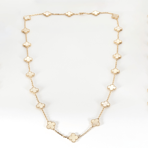 Van Cleef & Arpels - Vintage Alhambra - Sautoir 20 motifs or rose et nacre.