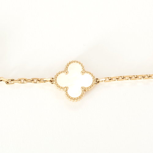 Van Cleef & Arpels - Vintage Alhambra - Sautoir 20 motifs or rose et nacre.