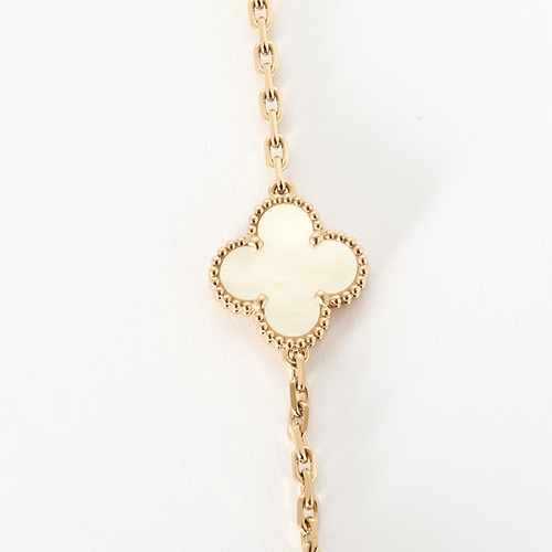 Van Cleef & Arpels - Vintage Alhambra - Sautoir 20 motifs or rose et nacre.