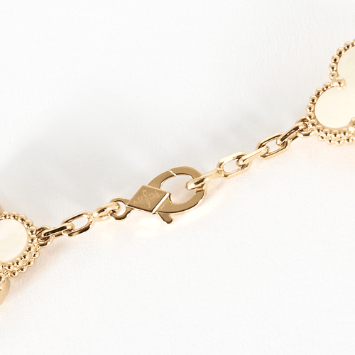 Collier Vintage Alhambra 10 motifs or rose et nacre