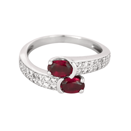 Bague en Or blanc 18k Rubis and Diamant