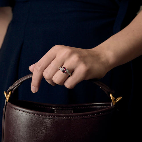 Bague en Or blanc 18k Rubis and Diamant