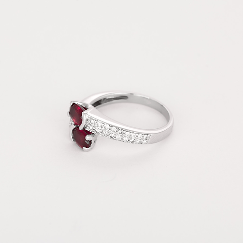Bague en Or blanc 18k Rubis and Diamant