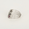 Bague harem en or gris 14K diamants, rubis et emeraudes
