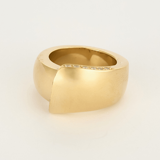 Bague 48 FRED - Ruban - Bague en or jaune et diamants. Moyen Modèle. 58 Facettes DV0015-4