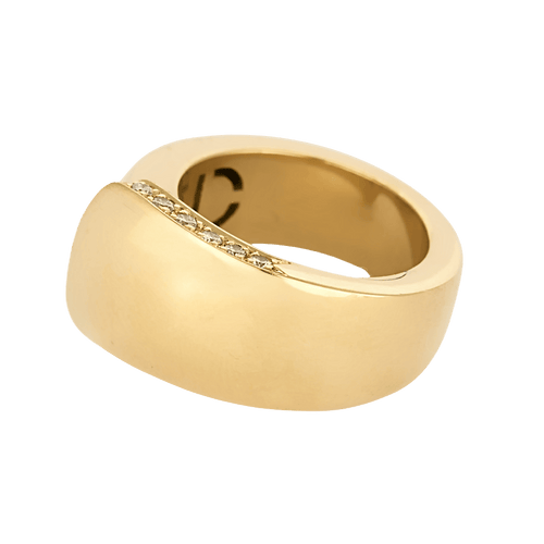 FRED - Ruban - Bague en or jaune et diamants. Moyen Modèle.