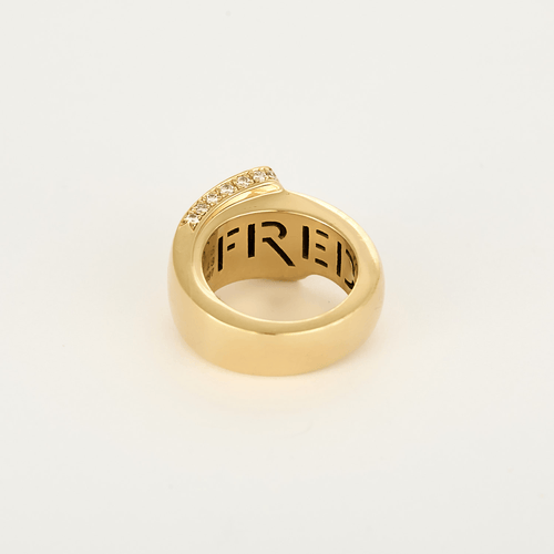 FRED - Ruban - Bague en or jaune et diamants. Moyen Modèle.