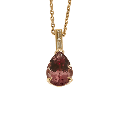 Collier Collier en Or rose 18k grenat grossulaire 58 Facettes DV31313-1