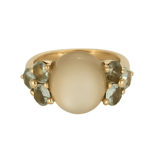 Bague 52.5 Bague en Or rose 18k Moonstone and Aquamarine 58 Facettes DV31353-1