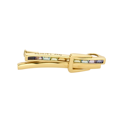 GUY LAROCHE - Broche / Pendentif en Or jaune 18k Quartz