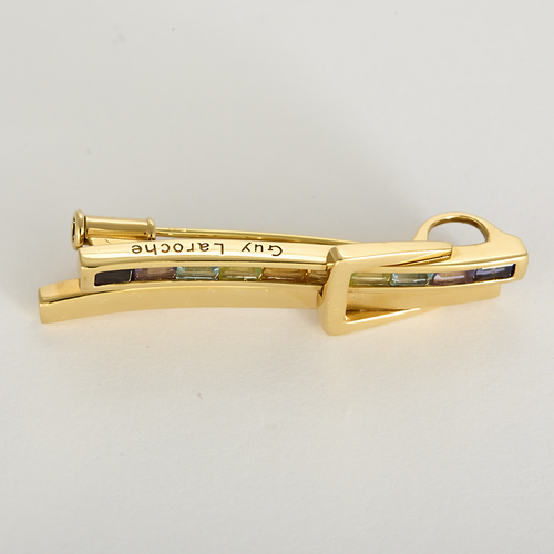 GUY LAROCHE - Broche / Pendentif en Or jaune 18k Quartz