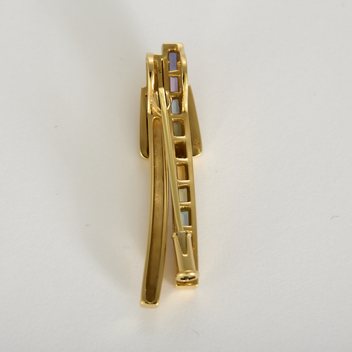 GUY LAROCHE - Broche / Pendentif en Or jaune 18k Quartz