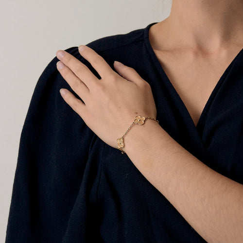 Bracelet Van Cleef Arpels Bracelet Vintage Alhambra en Or jaune 58 Facettes DV0370-9