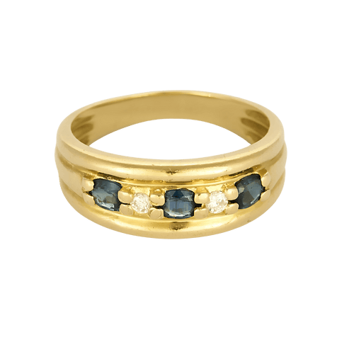 Bague 57.5 Bague or jaune saphirs et diamants 58 Facettes DV27050-10