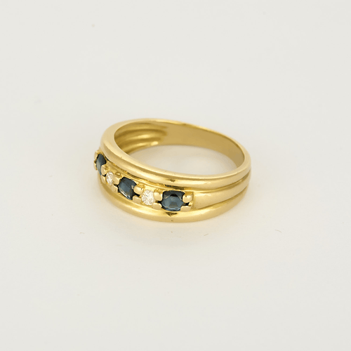 Bague 57.5 Bague or jaune saphirs et diamants 58 Facettes DV27050-10