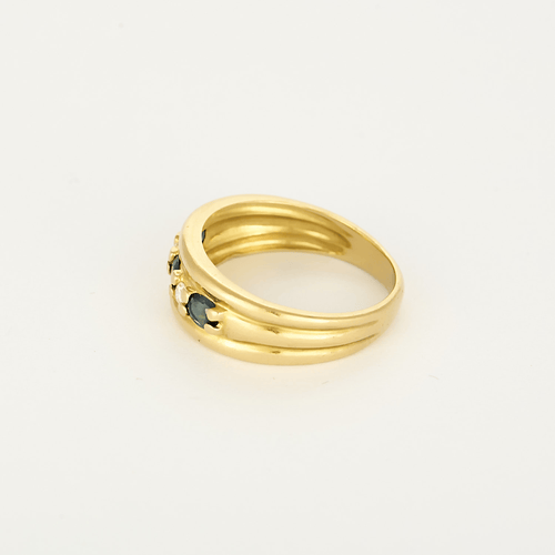 Bague 57.5 Bague or jaune saphirs et diamants 58 Facettes DV27050-10