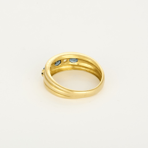 Bague 57.5 Bague or jaune saphirs et diamants 58 Facettes DV27050-10