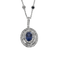 Collier Longue chaîne et pendentif en or gris, saphirs et diamants 58 Facettes DV16843-7