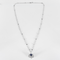 Collier Longue chaîne et pendentif en or gris, saphirs et diamants 58 Facettes DV16843-7