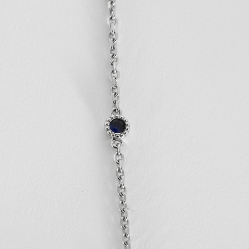 Collier Longue chaîne et pendentif en or gris, saphirs et diamants 58 Facettes DV16843-7