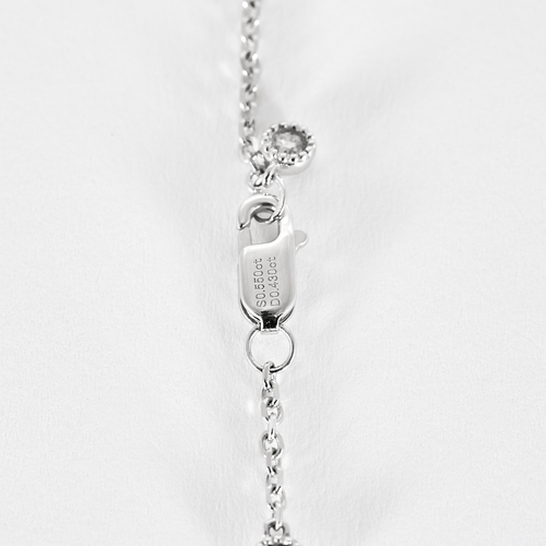 Collier Longue chaîne et pendentif en or gris, saphirs et diamants 58 Facettes DV16843-7