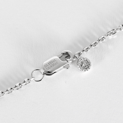 Collier Longue chaîne et pendentif en or gris, saphirs et diamants 58 Facettes DV16843-7