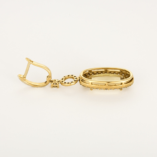 Boucles d'oreilles Paire de Pendants d'Oreilles en or jaune , quartz lemon et diamants 58 Facettes DV16843-23
