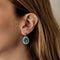 Boucles d'oreilles Paire de Pendants d'oreilles en or gris topaze et diamants 58 Facettes DV16843-9