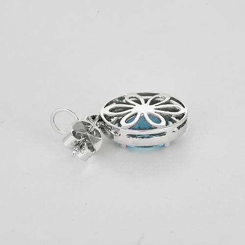 Boucles d'oreilles Paire de Pendants d'oreilles en or gris topaze et diamants 58 Facettes DV16843-9