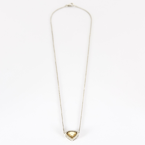 Collier Collier en or jaune et or gris, diamant 0.65 carat environ 58 Facettes DV16843-13
