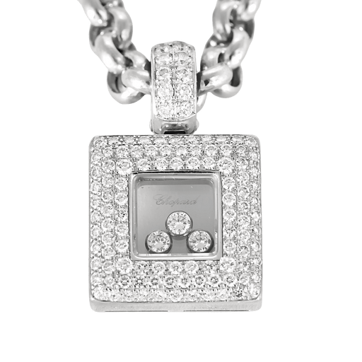Collier CHOPARD - Happy Diamond - Collier en or gris et diamants 58 Facettes DV28992-3