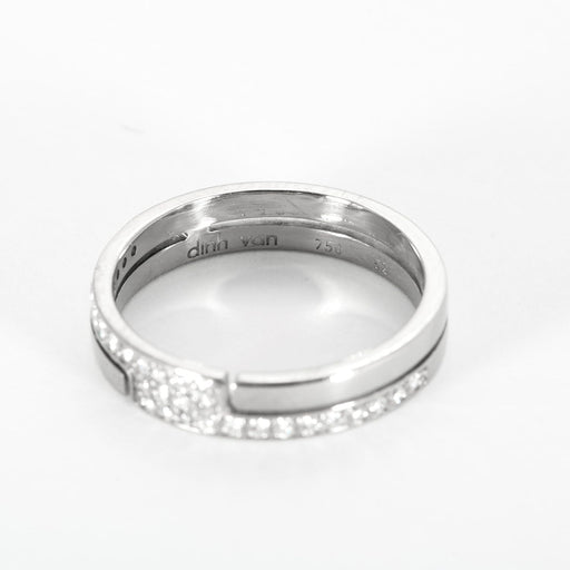 Bague 52 Dinh Van- Seventies - PM-  Bague en or gris et diamants 58 Facettes DV27788-4