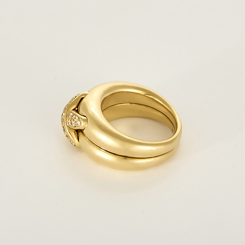 Bague 47.5 CHAUMET - Liens - Bague jonc en or jaune et diamants 58 Facettes DV31565-4