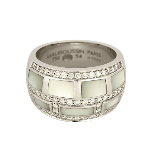 Bague 54 Other Bague en Or blanc 18k Diamant and Nacre 58 Facettes DV31569-2