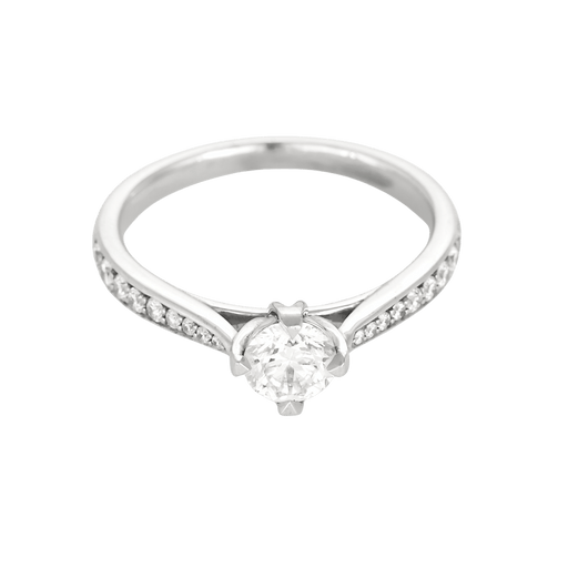 Bague 52 Solitaire en or blanc, diamants 58 Facettes DV31505-1