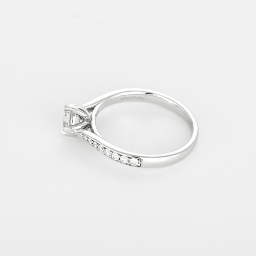Bague 52 Solitaire en or blanc, diamants 58 Facettes DV31505-1