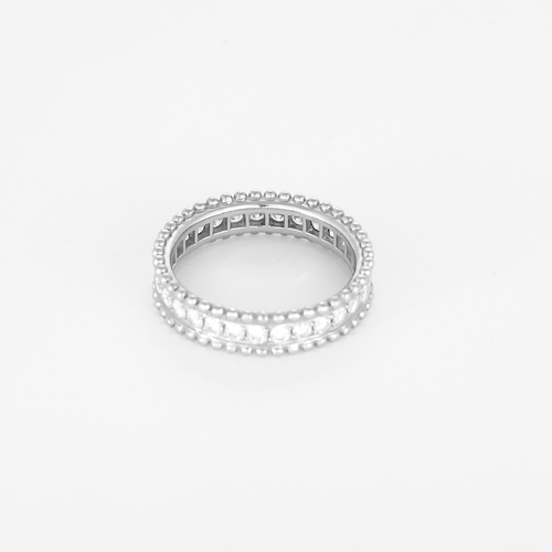Bague 52 Van Cleef & Arpels - Perlée Diamants - Élégante bague en or blanc et diamants 58 Facettes DV31731-3