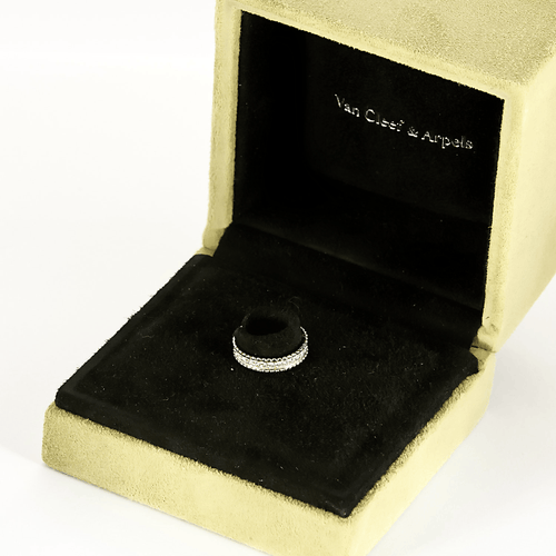 Bague 52 Van Cleef & Arpels - Perlée Diamants - Élégante bague en or blanc et diamants 58 Facettes DV31731-3
