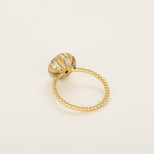 Bague 52 Bague en Or jaune & blanc 18k Diamant 58 Facettes DV31353-4