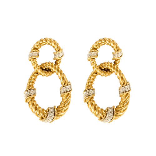 Boucles d'oreilles Boucles d'oreilles en Or jaune 18k Diamants 58 Facettes DV31430-2